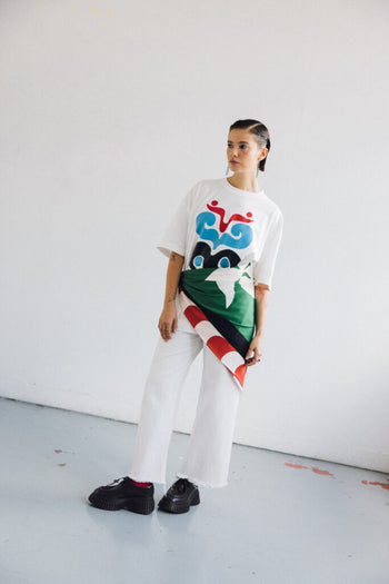 T-shirt Oversize Flor-Mariposa